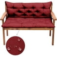 thumbnail image 3 of Fusion Waterproof Bench Cushion with Backrest, 2 or 3 Seat Swing Replacement Cushions Overstuffed for Garden Patio Furniture Loveseat Swing Outdoor Bench Cushions (39.4 * 39.4 * 3.94inch, Burgundy), 3 of 6