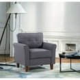 thumbnail image 4 of US Pride Furniture Kouchouk 32.9'' Wide Tufted Linen Armchair Beige, 4 of 5