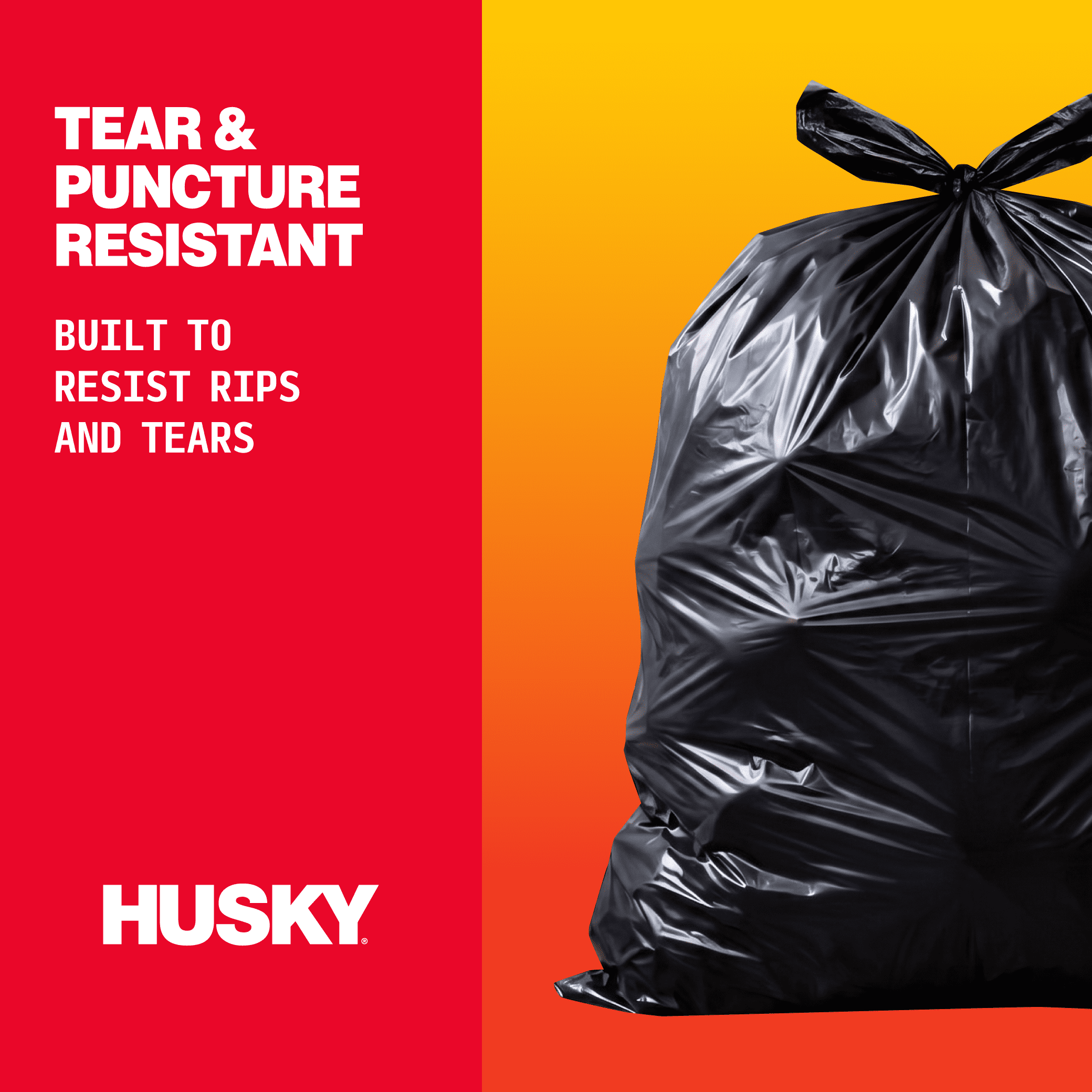 (4 pack) Husky 42 Gallon Heavy Duty 2 Mil Contractor Bags, 40 Bags
