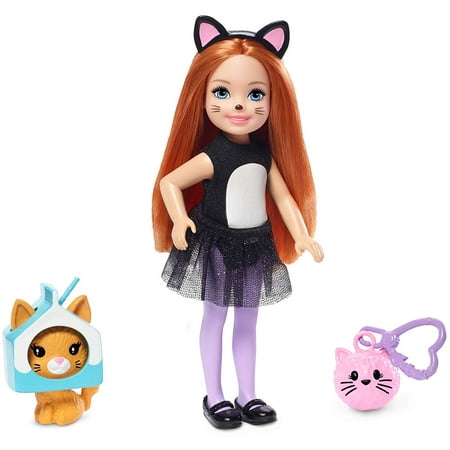Barbie Club Chelsea Dress-Up Doll In Cat Costume, 6-Inch With Red Hair
