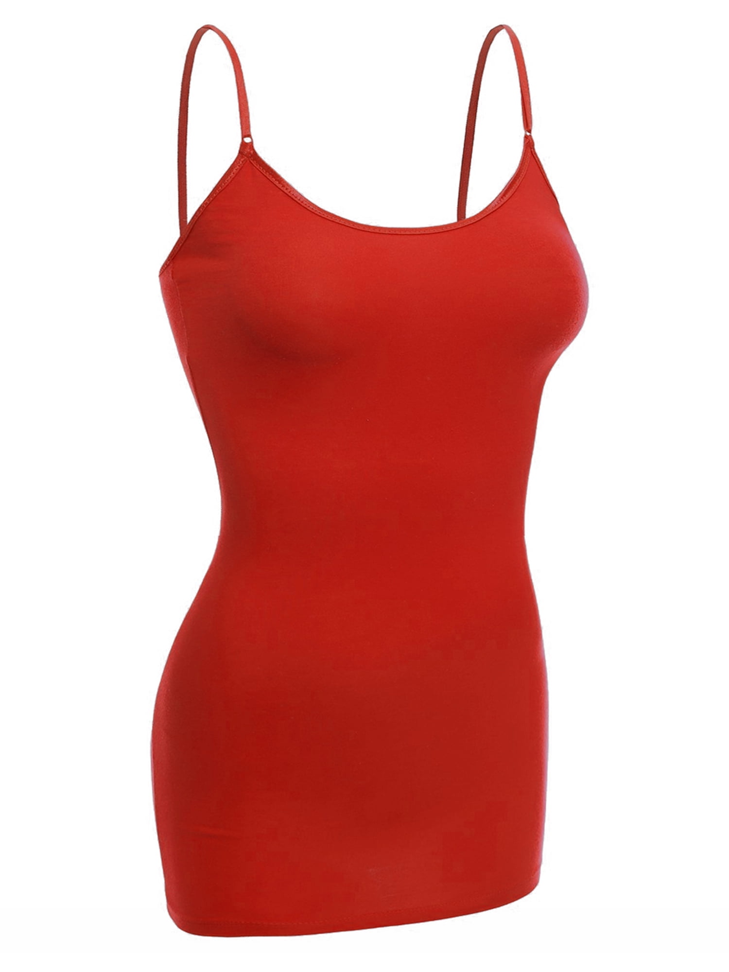 Essential Basic Women Basic Built In Bra Spaghetti Strap Cami Top