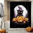 thumbnail image 2 of Shower Curtains for Bathroom-36"x72",Halloween Scary Pumpkin Ghost Waterproof Bath Curtain Grommet Shower Curtain Set with Hooks, 2 of 9