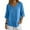Blue-12121GG, variant on Cotton Linen Button Down Shirt Women V Neck Solid Color Women's Tops 3/4 Sleeve Boho Beach Vacation Womens Tops Summer