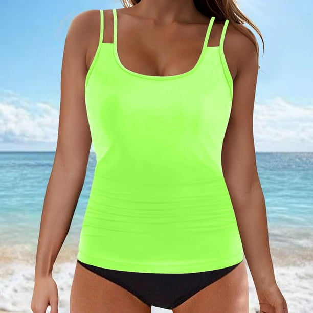 Traje de baño para mujer, moda para mujer, sin mangas, sólido, bikini, traje de baño push-up, acolchado, traje de baño, conjuntos de blusa, trajes de baño para mujer