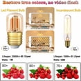 thumbnail image 4 of Minibombilla LED tubular, bombilla de filamento LED Edison T28 de 1 W, casquillo de rosca E27, bombilla blanca supercálida de 2200 K para decoración, 80 lm, no regulable (vidrio ámbar), 220 V, paquete, 4 of 5