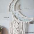 thumbnail image 4 of Atrapasueños de algodón tejido con diseño de luna y estrella hecho a mano, estilo bohemio, macramé, para colgar en la pared (luna blanca), 4 of 5