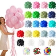 thumbnail image 6 of 100 Pack 12 Inch Latex Balloons with Ribbon, Bright Colored Round Helium Balloons for Birthday Party Decoration, Arch Garland, Wedding Engagement, Balloon Centerpiece, 6 of 6