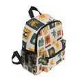 thumbnail image 2 of FORMRS School Backpack with Front Zippered Pocket 12" Student Travel Daypack, Beige Playful Stamp, 2 of 6