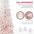 thumbnail image 5 of HOMCOM 6 FT Tall Unlit Pencil Fir Artificial Christmas Tree with Realistic Branches and 406 Tips, Pink and White, 5 of 9