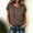 Brown, variant on Women's Tops New Arrivals Spring Summer European Solid Color Twisting Fashion Short Sleeve Tee