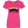 thumbnail image 3 of Inktastic Seattle Washington Skyline Sunset Women's T-Shirt, 3 of 5
