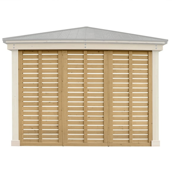 Yardistry 10' Meridian Wood Privacy Wall – Premium Cedar Lumber with Stylish Slat