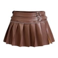 thumbnail image 5 of RUTAYY Women's Skirt Solid Color with Flounce Hem Punk Rock Gothic Metal Buckle Detail Party Comfortable Breathable Classic Versatile Mini Skirt, 5 of 5