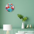 thumbnail image 4 of 12 Inch Wall Clock Battery Operated Silent Clock Decorative for Office, Kitchen, Outdoor, Living Room，Beautiful Flowers And Flamingos Creative, 4 of 5