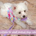 thumbnail image 5 of Tirantes para cachorros y trajes de piel, chaleco con flores de encaje para cachorros, tirantes bonitos de malla suave a prueba de escape, chaleco para Gato, tirantes, 5 of 5