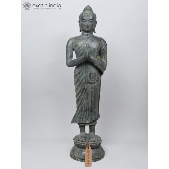 48" Large Namaskar Buddha | Brass Statue