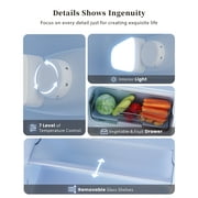 Bodare Retro Mini Fridge with Freezer: 3.2 Cu.Ft Mini Refrigerator with 2 Doors - Small Refrigerator Energy-Saving Compact Refrigerator - Small Fridge for Bedroom Dorm,Blue