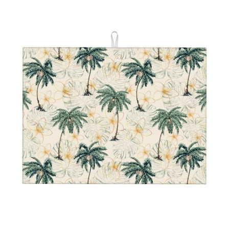 

Dish Drying Mats for Kitchen Counter - Palm tree_AC 18x24in Dish Drying Pad Coffee Mat with Hanging Loop Super Absorbent Kitchen Counter Mat Coffee Bar Accessories