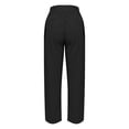 thumbnail image 4 of YDTUYT Linen Cropped Pants for Women Loose Fit Trousers Pull-On Pants Tapered Pant Office Dress Work Slacks Capris Trousers Solid Color Slacks Palazzo Pants Elastic Waist Trousers With Pockets L, 4 of 5