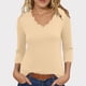 thumbnail image 2 of Camisa gris para mujer,Blusa informal con cuello en V para mujer, manga corta, poliéster suave y cómodo, para uso diario, sopatenor, 2 of 9