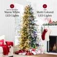 thumbnail image 4 of Best Choice Products 7.5ft Pre-Lit Flocked Slim Aspen Noble Fir Christmas Tree w/ 2,136 Branch Tips, 400 LED Lights, 4 of 7