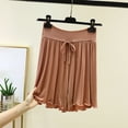 thumbnail image 2 of Womens Cotton Pajama Shorts,Loose Fitting Shorts Cotton Pajama Shorts Women Women's Shorts Ruffle Hem Shorts Wide Leg Shorts Athletic Shorts Womens Dress Shorts Night Shorts Workout Shorts, 2 of 3