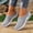 Grey, variant on Womens Slide Slippers Breathable Mesh Upper Open Toe Flat Sole Sandals for Women Beach Summer Vacation Walking Shoes Sneakers US :6