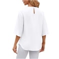 thumbnail image 5 of Sevevn Women's Shirt Fashion Long Sleeve Round Neck T-Shirt Printing Loose Blouse White XXL Summer Clearance, 5 of 9