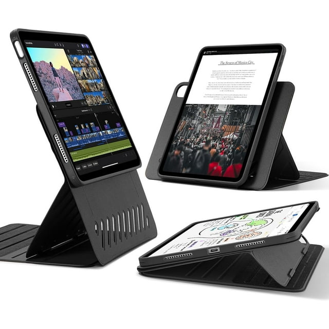 Funda M2 para iPad Air de 11 pulgadas, iPad Air 6/5/4 (2024/2022/2020), cubierta magnética extraíble, soporte vertical/horizontal con vista de pantalla elevada