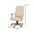 thumbnail image 5 of Flash Furniture Derrick Microfiber Tufted Farmhouse Office Chair with Driftwood Base, Ivory, 5 of 14