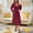 A01_Wine, variant on Women's Knitted Stripe Long Bathrobe Open Front Drawstring Adjustable Spa Robe Plush Soft Long Sleeve Nightgown Loungewear Solid Basic Comfort Casual Sleepwear with Double Pockets