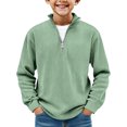 thumbnail image 2 of MUXiin Boys Long Sleeve Corduroy Shirts Quarter Zip Pullover Sweater Casual Collared Tops Fall Ribbed Sweatshirts Fashion Clothing, 2 of 8