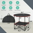 thumbnail image 2 of CZMDZH Camp Table Round 2-Tier Portable Folding Picnic Table with 4 Cup Holders, Lightweight Canvas Beach Table for Outdoor Party Camping Hiking Fishing Travel, 2 of 7