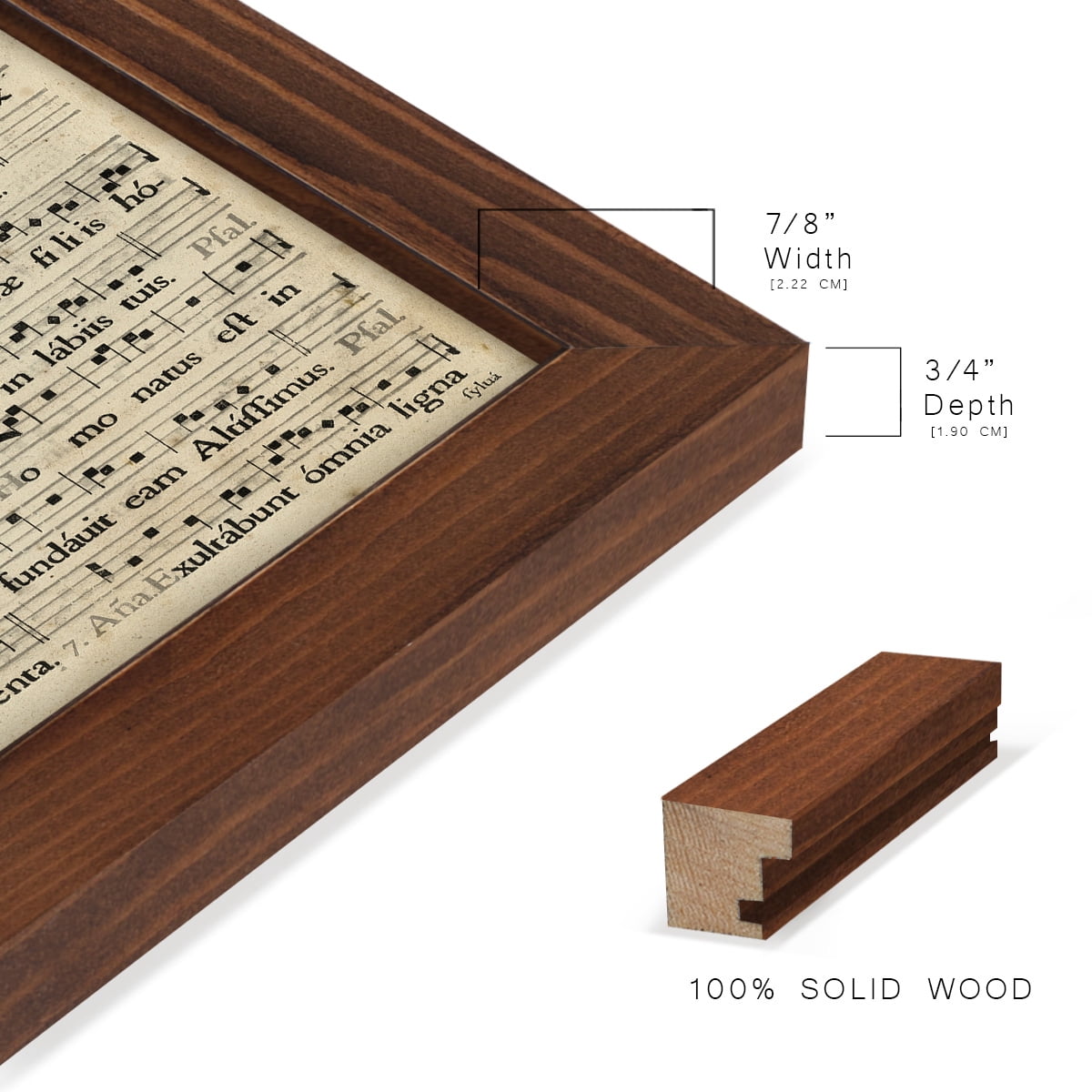 Vellum Songbook II -Framed Print w/glass-Chestnut