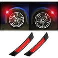 thumbnail image 1 of 2PCS Car Reflective Trim for Wheel Well Fender, Carbon Fiber Side Marker Stickers, Anti-Scratch Safety Warning Decals, Edge Protector for Auto Door Bumper, Universal for Most Cars (Black/Red), 1 of 5