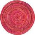 thumbnail image 5 of Unique Loom Layer Braided Chindi Rug Red/Purple 8' Round Braided Abstract Comfort Perfect For Dining Room Entryway Bed Room, 5 of 8