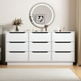 thumbnail image 4 of CQSXDA White 9 Drawer Dresser with Large Space and Deep Drawers for Bedroom and Modern Living Room Décor, 4 of 19