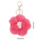 thumbnail image 4 of Llavero con forma de bola de piel sintética, pompón, flor y bolsillo para mochila, 4 of 5