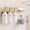 Gold-Stainless, variant on Nurforta Shampoo and Conditioner Dispenser - Shower Soap Dispenser Wall Mounted - 17 fl oz Set of 3 Gold Plastic Bottles with Stainless Steel Pumps & No-Drill Adhesive Holders for Bathroom