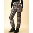 thumbnail image 4 of Pantalones de Trabajo A Cuadros Allegra K Casual Con Botones Amarillo XL, 4 of 6