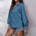 thumbnail image 3 of Aayomet Summer Tops Tunic Tops for Leggings for Women Long Sleeve V Neck T Shirts Casual Loose Fit,Sky Blue L, 3 of 5