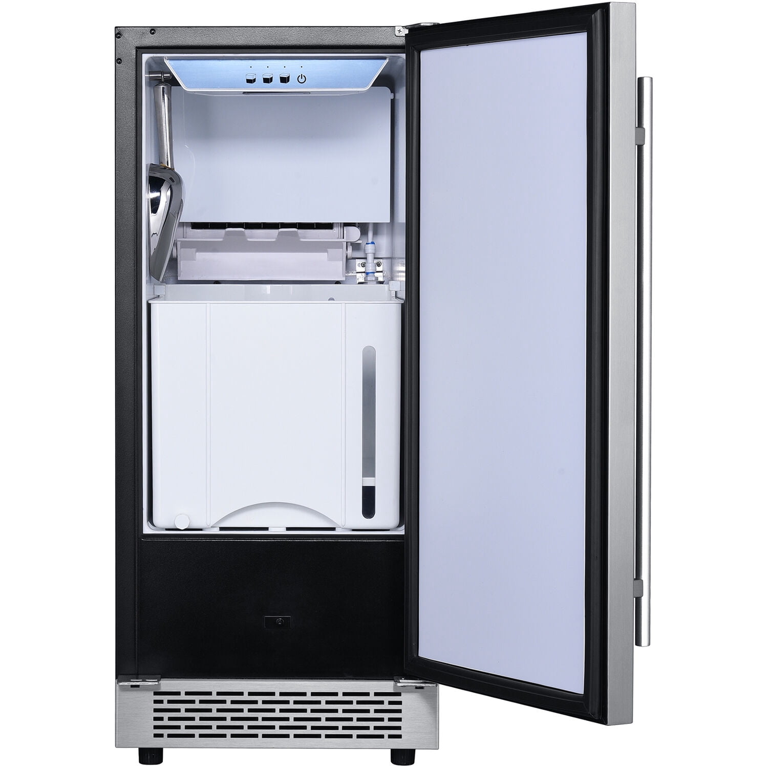 Hanover Studio Series 15 In. Stainless Steel Undercounter Ice Maker with Reversible Door and Touch Controls