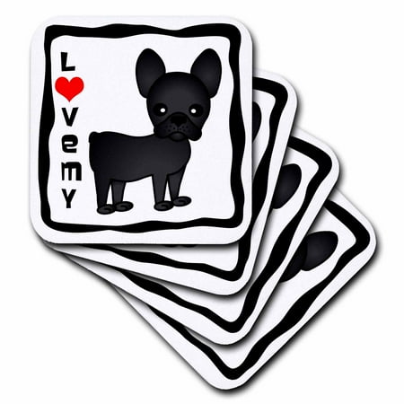 

I Love My French Bulldog Black Brindle set of 4 Coasters - Soft cst-25321-1