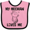thumbnail image 3 of Inktastic My Meemaw Loves Me Girls Girls Baby Bib, 3 of 4