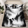 thumbnail image 2 of Manfei Waterfull Bed Sheets,Natural Landscape King Sheets,Tropical Plant Pine Tree Sheet Set For Adult,Luxury Bedroom Decor,4-Piece, 2 of 7