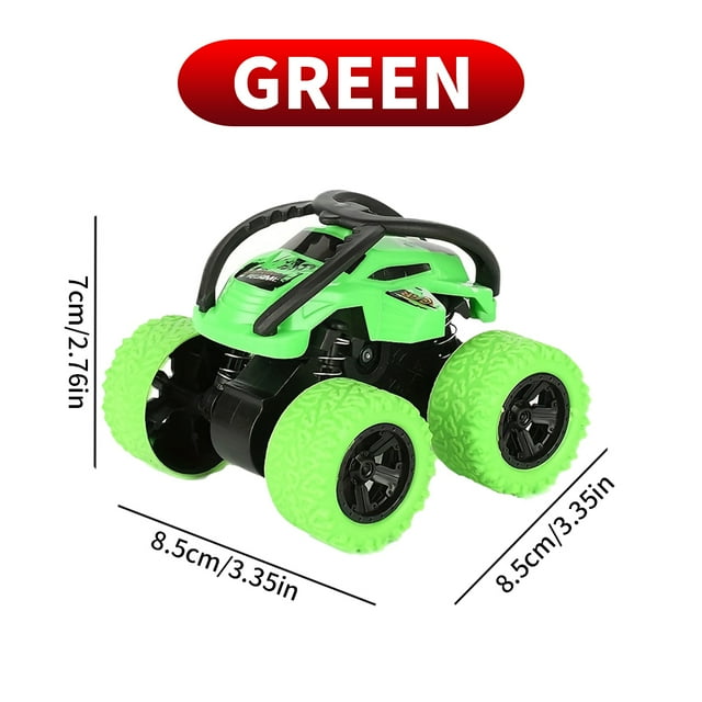 Off-Road Four-Wheel Drive Stunt Car - Anti-Fall Inertia Tumble Sports Vehicle for Children Fall-Resistant Toy Car Green
