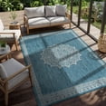thumbnail image 4 of Outdoor Rug 6x9 Medallion Aqua Modern Area Rugs For Indoor And Patios Kitchen Hallway Mats Washable Porch Deck Outside Carpet (medallion 6 X 9), 4 of 9
