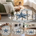 thumbnail image 5 of Round Rug 7Ft Washable Non-Slip, Texas Star Navy Blue Circle Area Rugs for Living Room Bedroom, Farmhouse Vintage Art Wooden Indoor Floor Mats Carpet Runner for Home Decor Aesthetic, 5 of 8