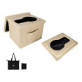 thumbnail image 3 of Portable Foldable Toilet Bucket Multifunctional Sturdy Potty Folding Commode for Beige White, 3 of 9