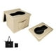 thumbnail image 3 of Inodoro plegable portátil para exteriores, inodoro, cubo de basura, orinal de viaje resistente Beige Blanco, 3 of 9